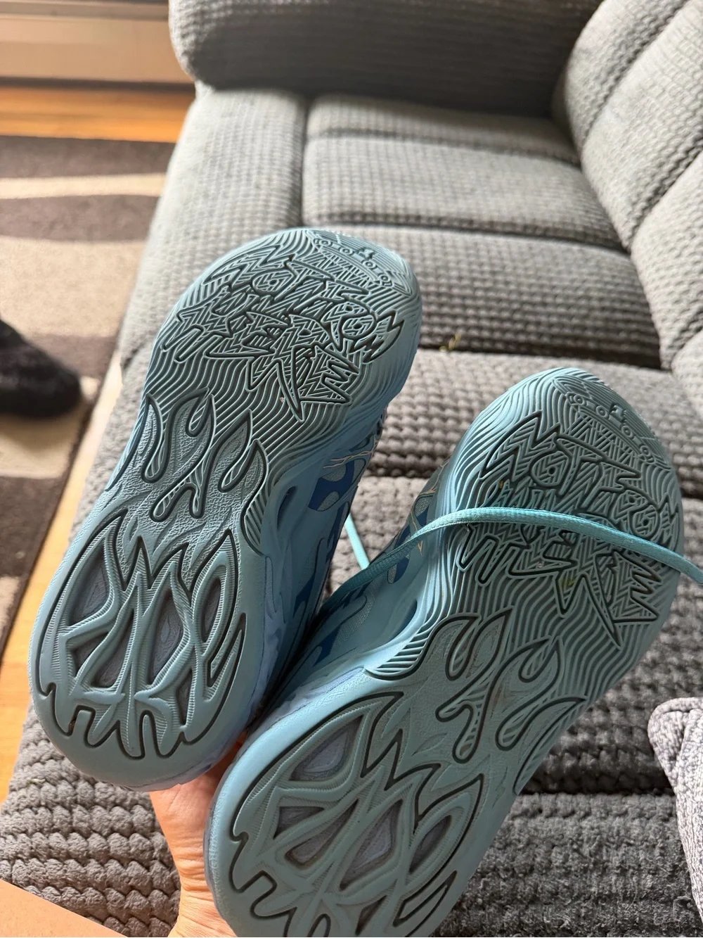 Kids Blue Graphic Athletic Shoes